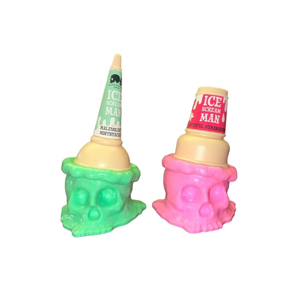 Ice Scream Man Set of 2 by Ryan Rutherford Mint & Strawberry